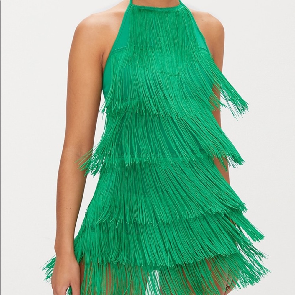 Bright Green Tassel Romper